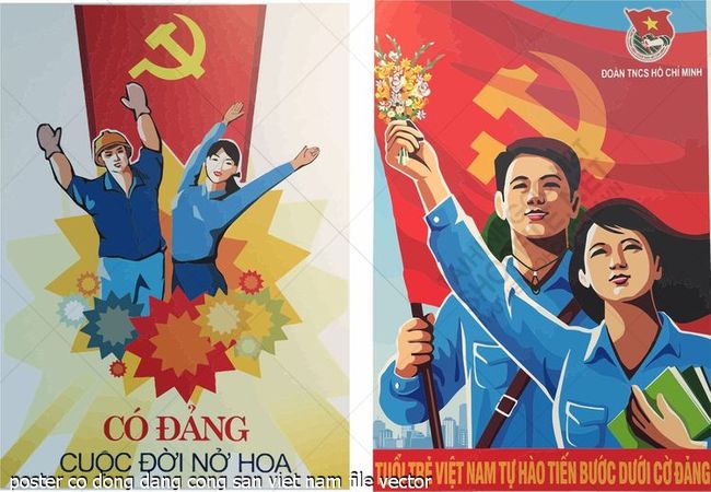 poster co dong dang cong san viet nam file vector